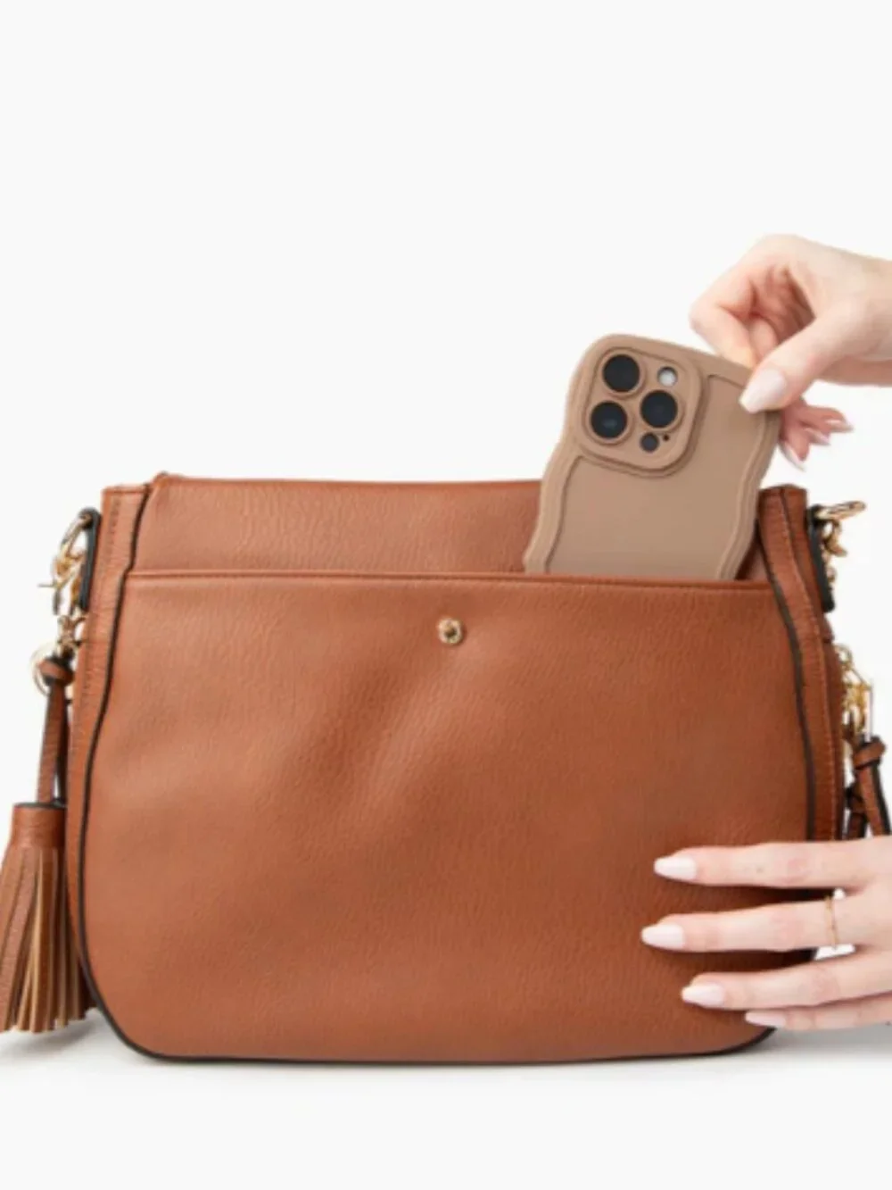 Poppy & Peonies Downtown Crossbody – Chestnut - Picture 10 of 14